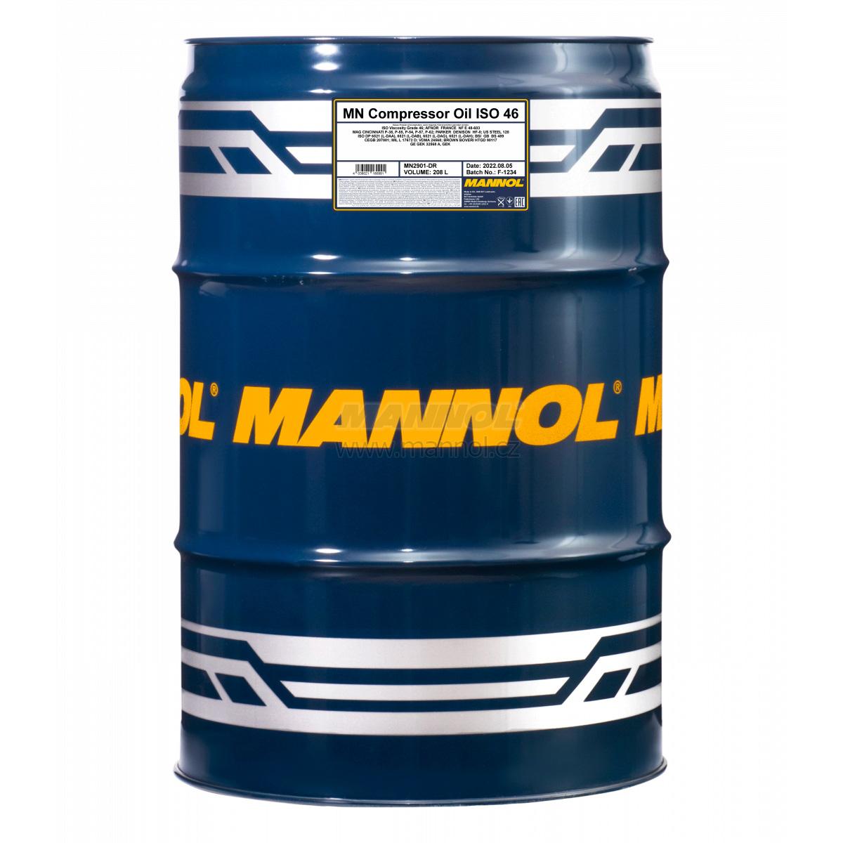 Mannol Compressor Oil ISO 46 2901 - 208l