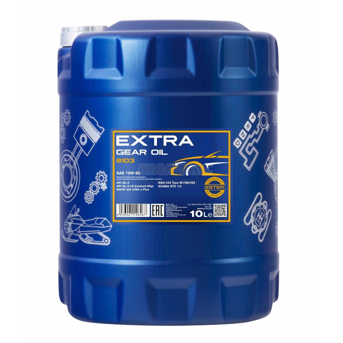 Mannol Extra Gear oil 75W-90 GL-4/GL-5 LS 8103 - 10l