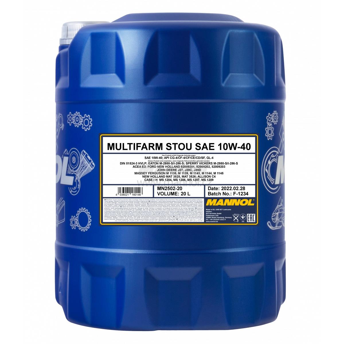 Mannol Multifarm STOU 10W-40 2502 - 20l